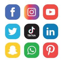 Social Media flat icons technology, network. background  group smiley face sale. Share, Like, Vector illustration Twitter, YouTube, WhatsApp, Snapchat, Facebook, instagram, tiktok, tok