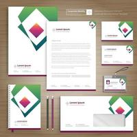 Corporate Business Identity template design stationery Vector abstract  background with memo Gift Items Color promotional souvenirs elements