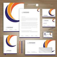 Corporate Business Identity template design stationery Vector abstract  background with memo Gift Items Color promotional souvenirs elements