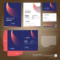 Corporate Business Design Folder Template for digital technology company. Element of stationery, annual report community friends presentation business, working promotion