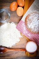 Bread, Flour, Egg and Water. Baking photo