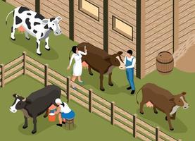 Farm Veterinary Isometric Composition vector