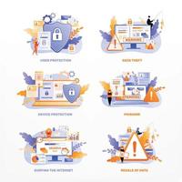 Data Privacy Icons Compositions vector