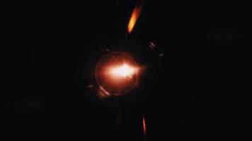 center star optical lens flares in dark tunnel video