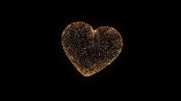 3D heart of golden blinking