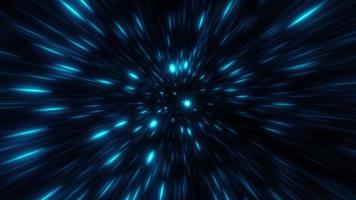 Slomotion Hyperspace jump through the blue stars field video