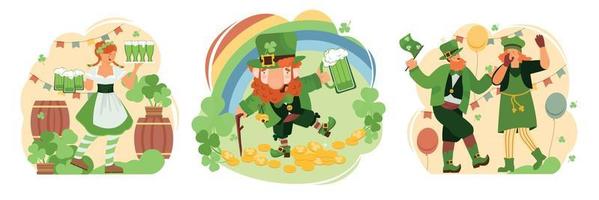 Patricks Day Compositions Collection vector