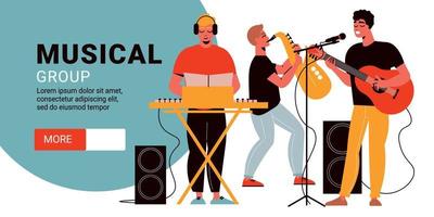 Music Band Horizontal Banner vector