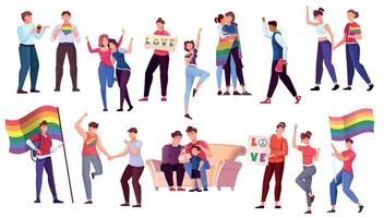 conjunto plano lgbt vector