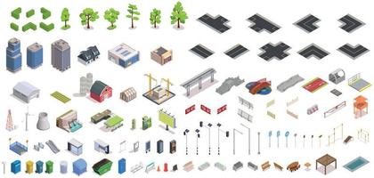 City Constructor Isometric Set vector