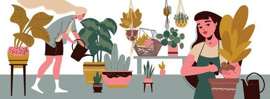 Home Plants People Composition vector