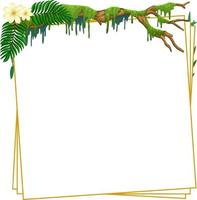 Square frame with tropical green leaves vector