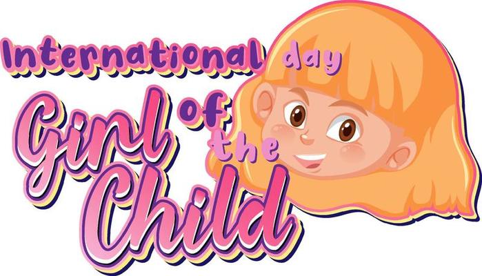 International day of girl child logo with girl face