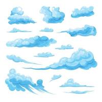 nubes del cielo en fondo blanco vector