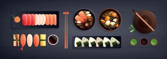 Food Of Japan Composition vector