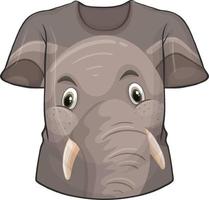 Front of t-shirt with elephant pattern vector