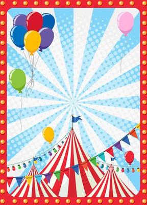 Circus poster background with circus dome tent