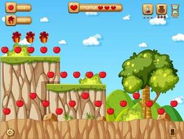 Collecting Apples Platformer Game Template vector