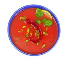 Tomato Soup in Plate. National Italian Cuisine photo