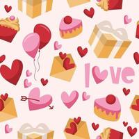 Valentine Day Seamless Pattern in Pastel Color vector