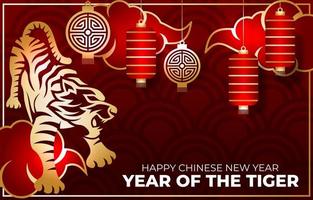 Happy Chinese New Year of Tiger Background vector