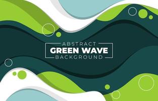 Abstract Flat Wave Green Background vector