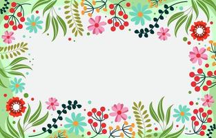 Colorful Flat Spring Floral Background