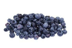 Bunch of garden sweet ripe blueberries isolated on white background photo