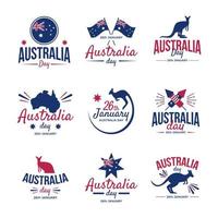 Australia Day Badge Collection vector