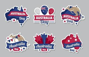 Australia Day Sticker Collection vector