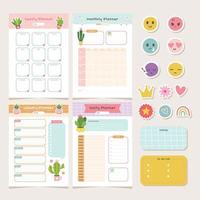 Cute Cactus Theme Journal Template vector