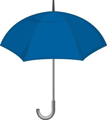 Open blue umbrella isolated