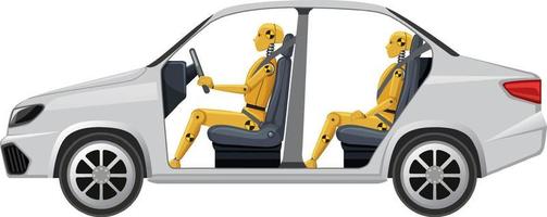 Crash test dummy in a car vector