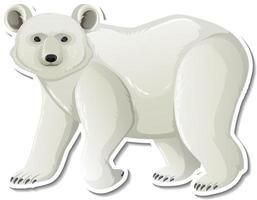 Polar bear animal cartoon sticker vector