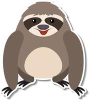 Chubby sloth animal cartoon sticker vector