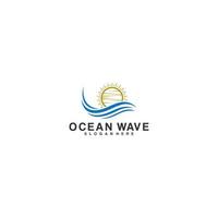 ocean wave logo temnplate, vector in white background