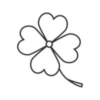Four leaf clover linear icon. Symbol of success and good luck. Thin line illustration. Contour symbol. Vector isolated outline drawing