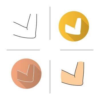 Elbow joint icon. Flat design, linear and color styles. Isolated vector illustrations