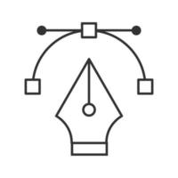 Fountain pen nib linear icon. Thin line illustration. Computer pen tool. Contour symbol. Vector isolated outline drawing