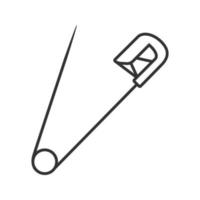 Safety pin linear icon. Thin line illustration. Contour symbol. Vector isolated outline drawing