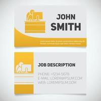 Business card print template with office manager logo. Easy edit. Manager. Programmer. System administrator. Stationery design concept. Vector illustration