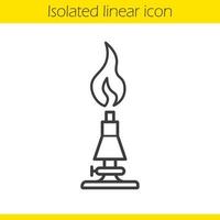 Chemical lab burner linear icon. Thin line illustration. Contour symbol. Vector isolated outline drawing