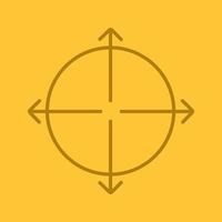 Expansion symbol color linear icon. Expand abstract metaphor. Thin line contour symbols on color background. Vector illustration