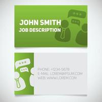 Business card print template with interview logo. Manager. Journalist. Reporter. Employer. Employee. Stationery design concept. Vector illustration