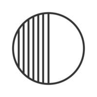 Half abstract metaphor linear icon. Thin line illustration. Halved circle contour symbol. Vector isolated outline drawing