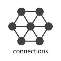 Connections glyph icon. Silhouette symbol. Interrelation abstract metaphor. Negative space. Vector isolated illustration