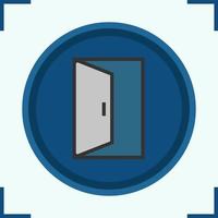 Open door color icon. Building exit. Doorway. Isolated vector illustration