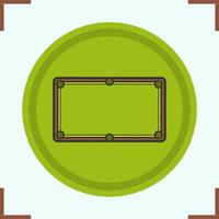 Billiard table color icon. Isolated vector illustration