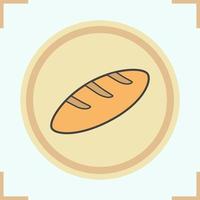 Long loaf of bread color icon. Isolated vector illustration