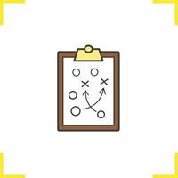 icono de color del plan de juego del portapapeles. esquema de estrategia de juego deportivo. ilustración vectorial aislada vector